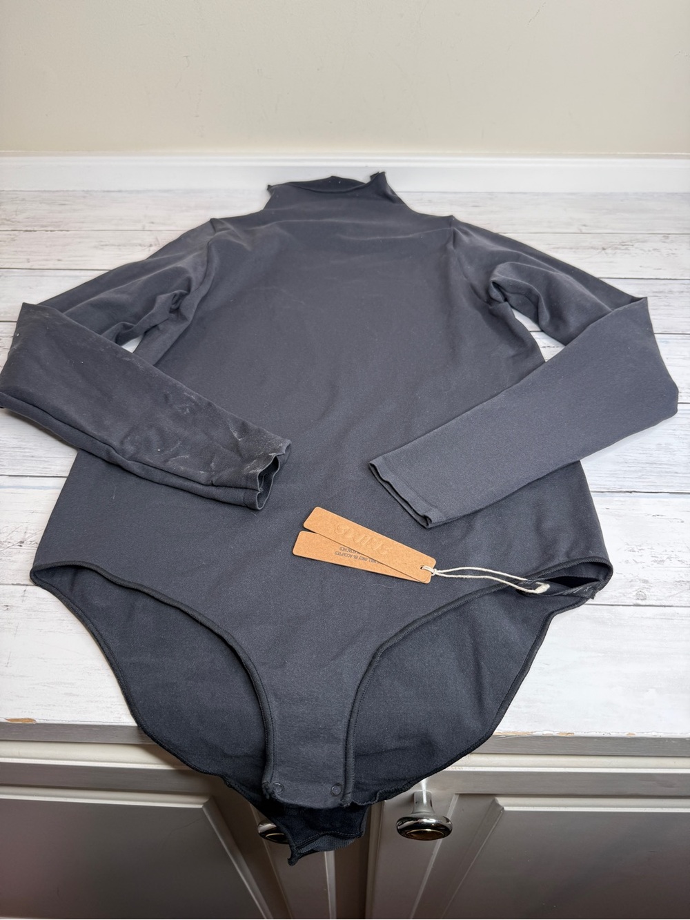 SKIMS Charcoal Long Sleeve Turtleneck Bodysuit 2X/3X